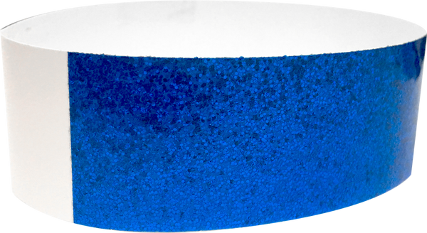 An Adhesive 1" X 10" Sparkle Solid Blue wristband