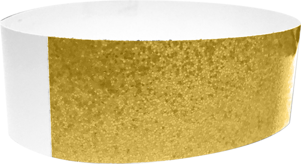 An Adhesive 1" X 10" Sparkle Solid Gold wristband
