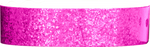 A Plastic 3/4" x 10" Straight Wave Sparkle Snapped Neon Pink wristband