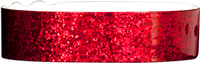 A Plastic 3/4" x 10" Straight Wave Sparkle Snapped Red wristband