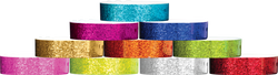 Plastic Sparkle 3/4" x 10", Straight Wave, Snapped Wristbands