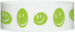 A Tyvek® 1" X 10" Happy Face Neon Lime wristband