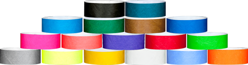 A Tyvek® Solid 17 color wristbands