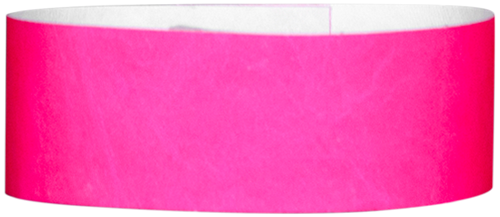 A Tyvek® 1" solid Neon Pink wristband