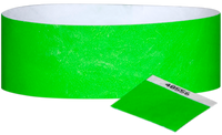 A 1" Tyvek® with stub solid Neon Lime wristband
