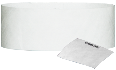 A 1" Tyvek® with stub solid White wristband
