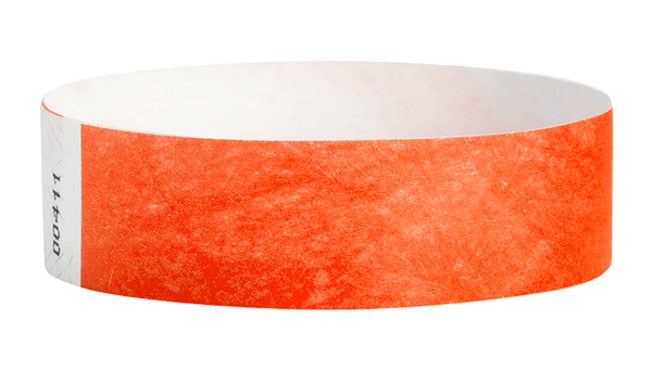 A Tyvek®  3/4" x 10" Sheeted Solid Coral Red wristband