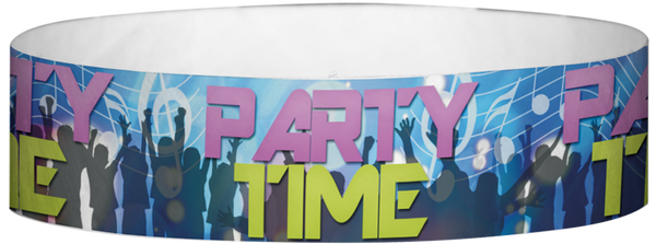 A Tyvek® 3/4" X 10" Party Time Club Multicolored wristband