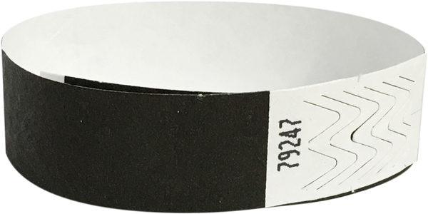 A Tyvek® 3/4" solid Black wristband