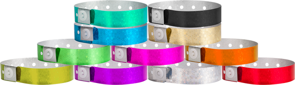 Plastic Holographic, L-Shape Wristbands in All Colors
