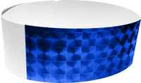An Adhesive 1" X 10" Techno Solid Blue wristband