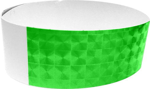 An Adhesive 1" X 10" Techno Solid Neon Lime wristband