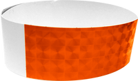 An Adhesive 1" X 10" Techno Solid Neon Orange wristband