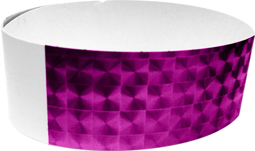 An Adhesive 1" X 10" Techno Solid Purple wristband
