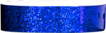 A Plastic 3/4" x 10" Straight Wave Sparkle Snapped Blue wristband