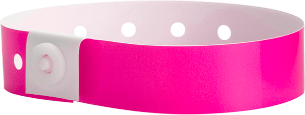 A Soft Comfort L-Shape Snapped Solid Neon Pink wristband