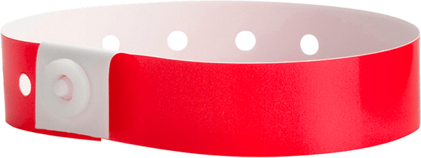 A Soft Comfort L-Shape Snapped Solid Neon Red wristband