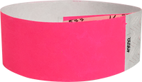 1" Tyvek® Litter Free Glow Neon Pink Wristband