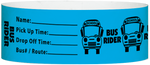 A Tyvek® 1" X 10" Bus Rider Light Blue wristband