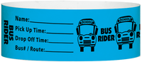 A Tyvek® 1" X 10" Bus Rider Light Blue wristband