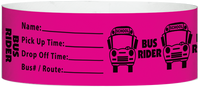 A Tyvek® 1" X 10" Bus Rider Neon Pink wristband