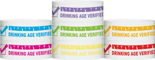 Tyvek® 1" x 10"  Drinking Age Verified Wristbands