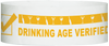 A Tyvek® 1" x 10"  Drinking Age Verified Neon Orange wristband