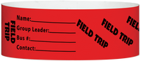 A Tyvek® 1" X 10" Field Trip Red wristband