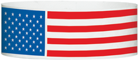 A Tyvek® 1" X 10" Patriotic Flag White Multicolored wristband