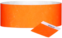 A 1" Tyvek® with stub solid Neon Orange wristband