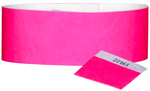 A 1" Tyvek® with stub solid Neon Pink wristband