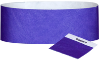 A 1" Tyvek® with stub solid Purple wristband
