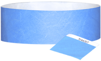 A 1" Tyvek® with stub solid Sky Blue wristband