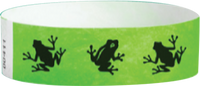 A Tyvek®  3/4" x 10" Sheeted Pattern Froggy Black wristband