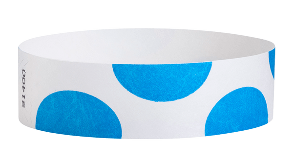 A Tyvek®  3/4" x 10" Sheeted Pattern Half Circles Light Blue wristband
