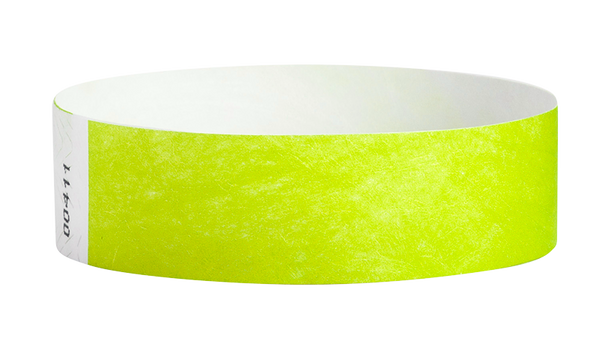 A Tyvek®  3/4" x 10" Sheeted Solid Lime Green wristband