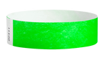 A Tyvek®  3/4" x 10" Sheeted Solid Neon Green wristband