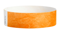 A Tyvek®  3/4" x 10" Sheeted Solid Neon Orange wristband
