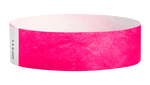A Tyvek®  3/4" x 10" Sheeted Solid Neon Pink wristband