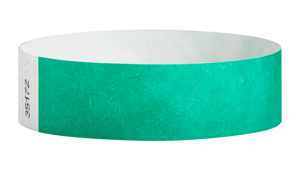 A Tyvek®  3/4" x 10" Sheeted Solid Pantone Green wristband