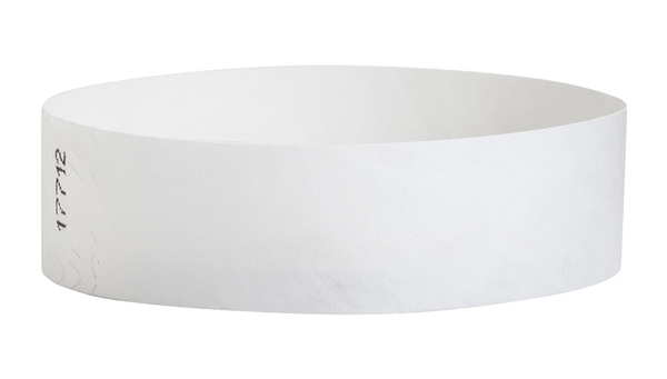 A Tyvek®  3/4" x 10" Sheeted Solid White wristband