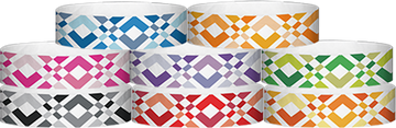 Tyvek® 3/4" x 10" Argyle pattern wristbands