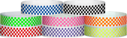 Tyvek® 3/4" x 10" Checkerboard pattern wristbands