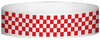 A Tyvek® 3/4" X 10" Checkerboard Red wristband