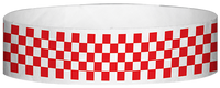 A Tyvek® 3/4" X 10" Checkerboard Red wristband