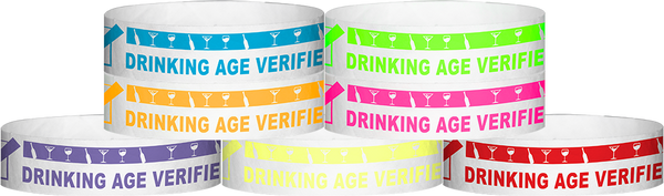 Tyvek® 3/4" X 10" DAV Drinking Age Verfication Wristbands