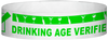 A Tyvek® 3/4" X 10" DAV Drinking Age Verfication Neon Lime wristband