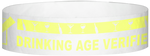 A Tyvek® 3/4" X 10" DAV Drinking Age Verfication Yellow Glow wristband