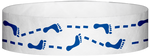 A Tyvek® 3/4" X 10" Foot Prints Blue wristband