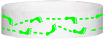 A Tyvek® 3/4" X 10" Foot Prints Neon Lime wristband